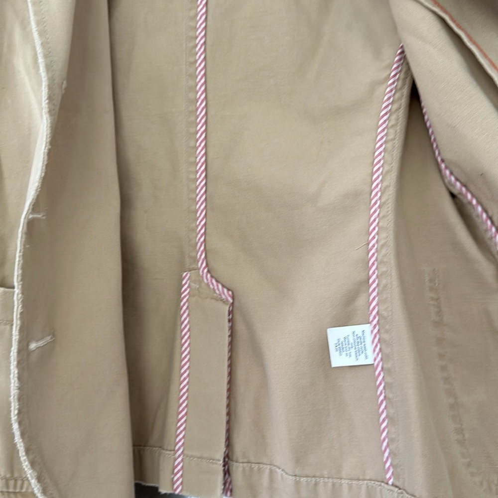 J. Crew distressed/rough edge tan blazer jacket size L - Picture 6 of 6